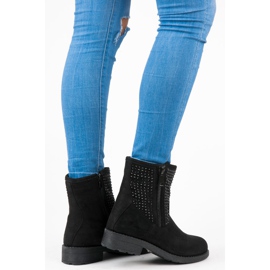 Abloom Jesienne Zamszowe Botki czarne 1