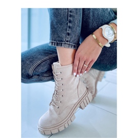 Botki sznurowane Kelis Beige - Inello beżowy 2