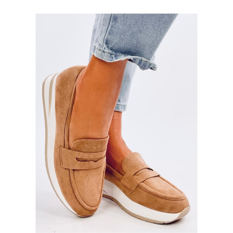 Mokasyny na koturnie Pacifs Camel - Inello brązowe 2