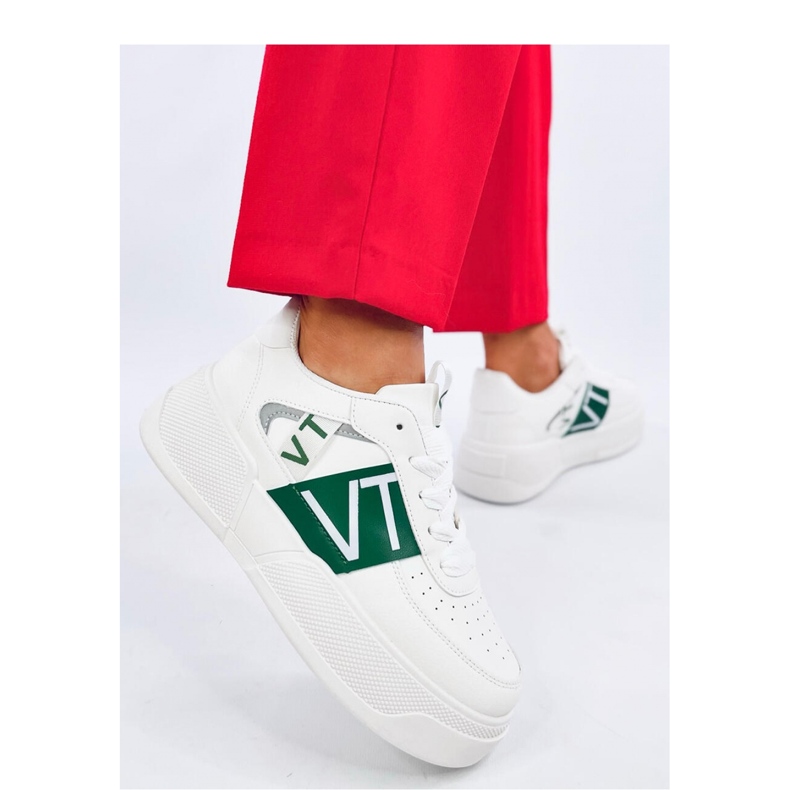 Sneakersy na platformie Sterry White Green - Inello zielone 1