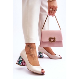Czółenka Model Lewski Shoes 2608/K Beige Perła - Step in style beżowy 2