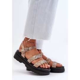 Sandały Model Arcida 100-396 Gold/Beige - Step in style beżowy 1