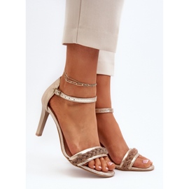 Sandały Model Zazoo 3328/2 Gold - Step in style żółte 1