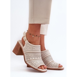 Sandały Model Sergio Leone SK565 Light Beige - Step in style beżowy 1