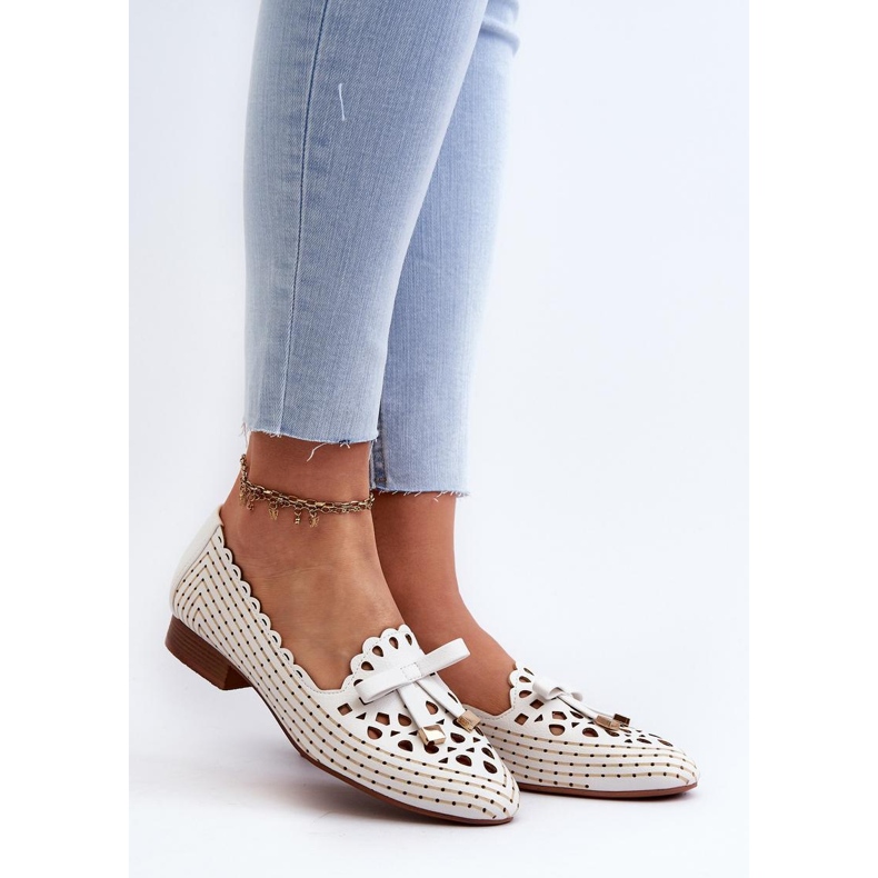 Baleriny Model Nestavia ASA222-1 White - Step in style białe 1