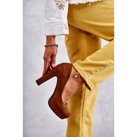 Czółenka Model Soro M115 Camel Zamsz - Step in style brązowe 2