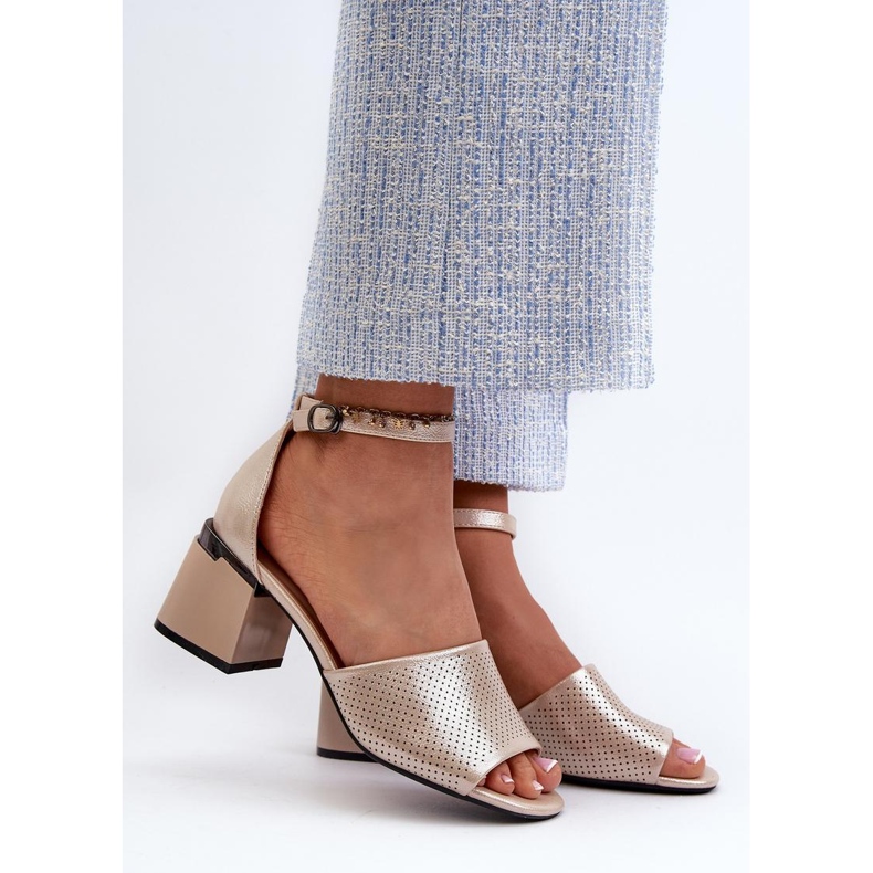 Sandały Model Horissa 62114 Gold - Step in style żółte 1