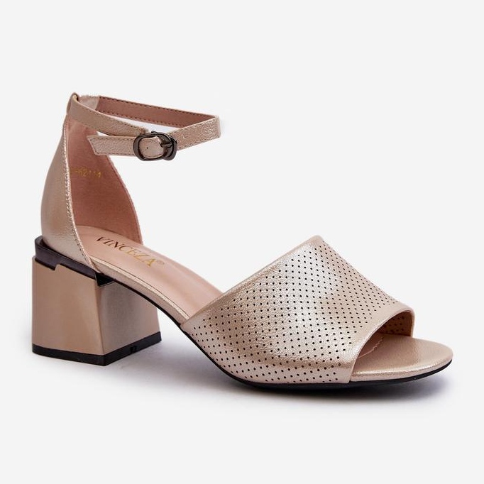 Sandały Model Horissa 62114 Gold - Step in style żółte 2