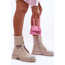 Botki Workery Model Totah 52022 Beige - Step in style beżowy 1