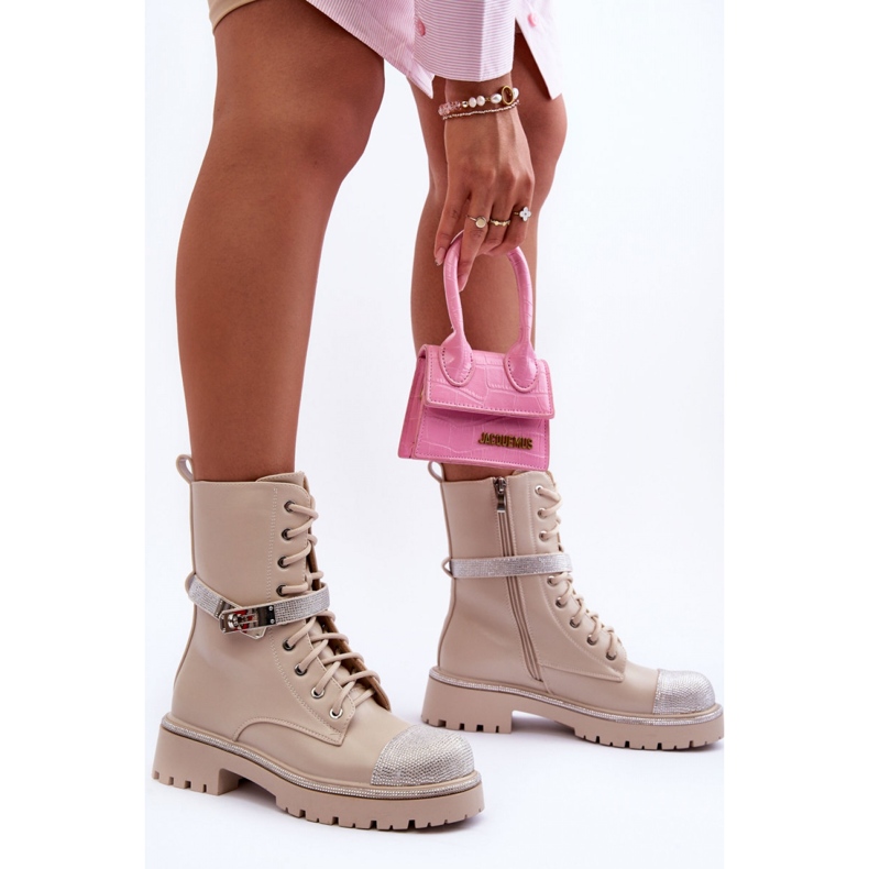 Botki Workery Model Totah 52022 Beige - Step in style beżowy 1