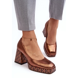 Czółenka Model Laura Messi 259/819-821 Miedź - Step in style brązowe 1