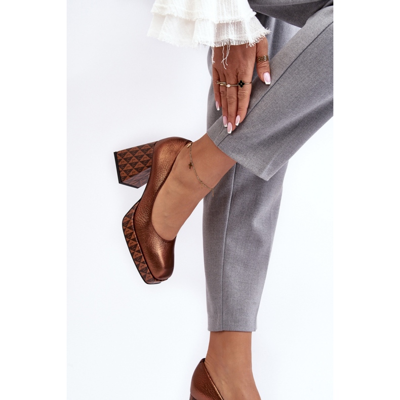 Czółenka Model Laura Messi 259/819-821 Miedź - Step in style brązowe 2