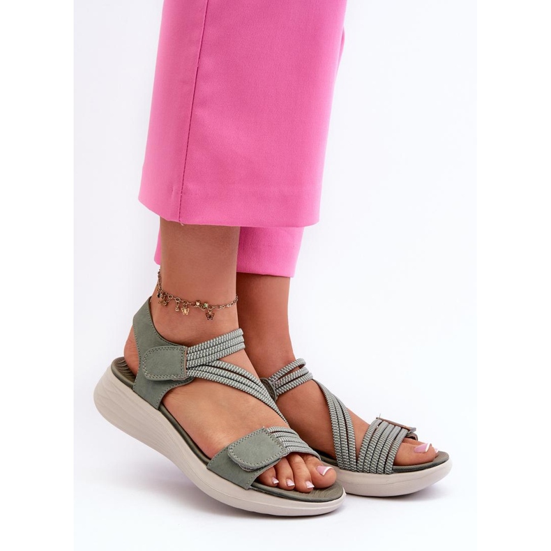 Sandały Model Eladora 24SD06-7056 Green - Step in style zielone 1