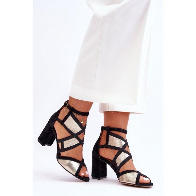 Sandały Model Maciejka 05181-25 Gold/Black - Step in style żółte 1