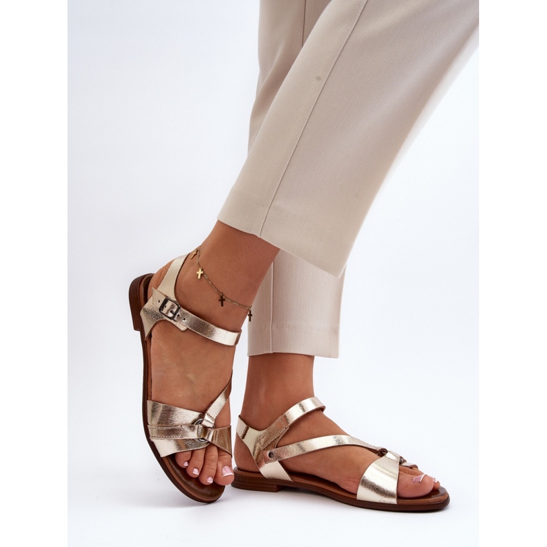 Sandały Model Zazoo 40182 Gold - Step in style żółte 1