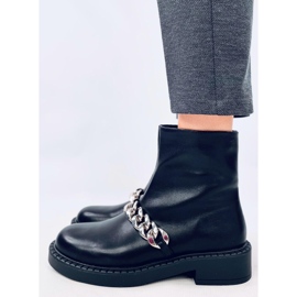 Botki damskie z łańcuszkiem Foster Black czarne 1