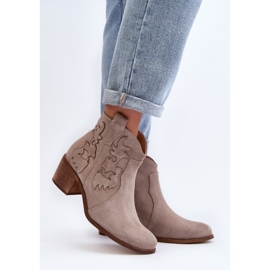 Botki Model Zazoo 3426 Cappuccino - Step in style beżowy 1