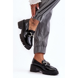 Lakierowane półbuty na obcasie Black czarne 1