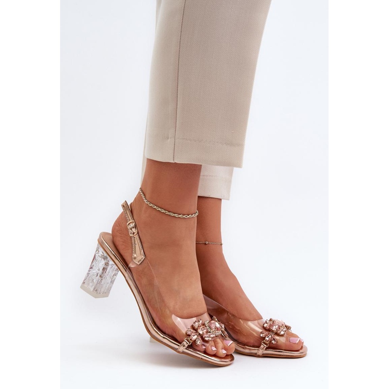 Sandały Model Da MR38-444 Pink Gold - Step in style różowe 1