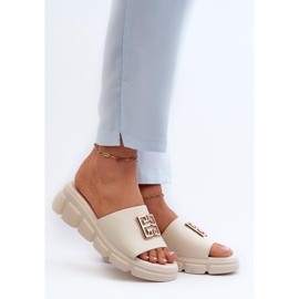 Sandał Klapki Model Vinceza 41444 Beige - Step in style beżowy 1