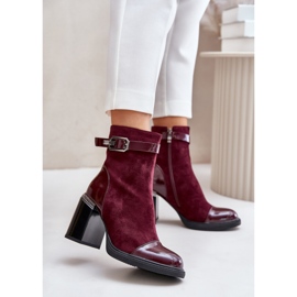Botki Model Da MR880-085 Bordo - Step in style czerwone 1