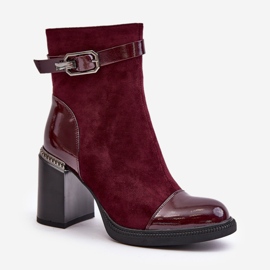 Botki Model Da MR880-085 Bordo - Step in style czerwone 2