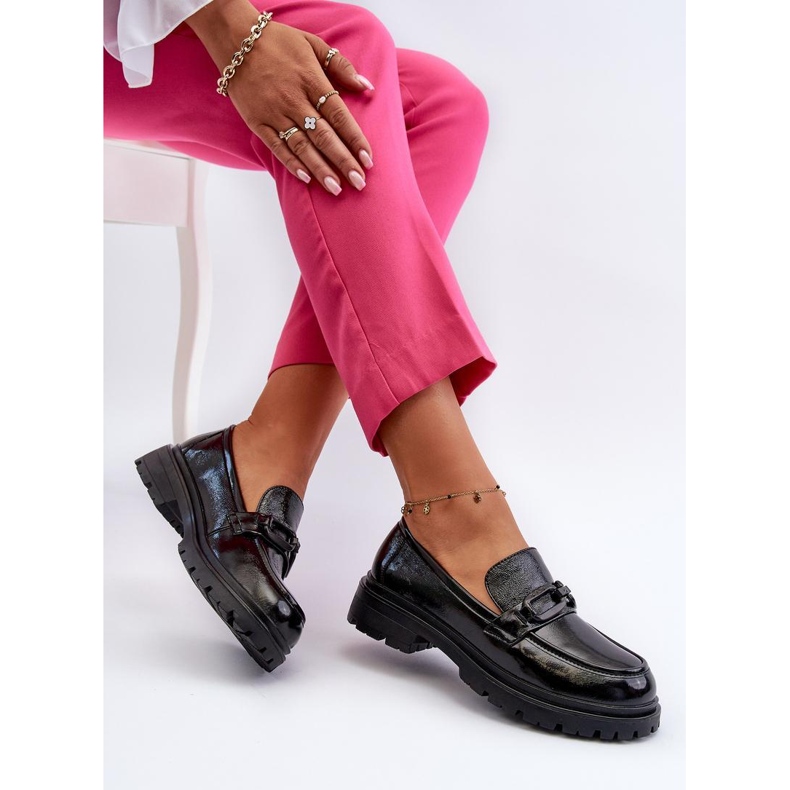 Mokasyny Model Imbleria 66616 Black Lakier - Step in style czarne 2