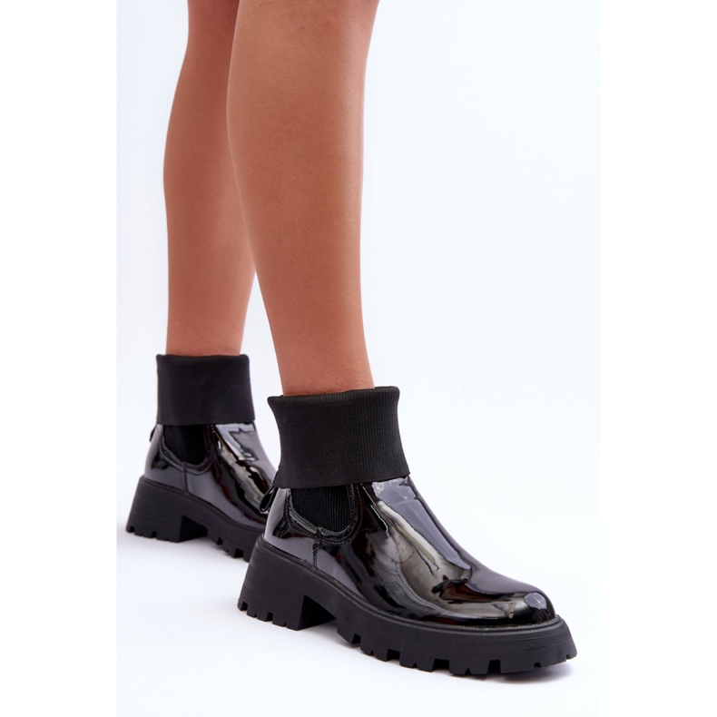 Sztyblety Model Pavo DES925M Black Lakier - Step in style czarne 1