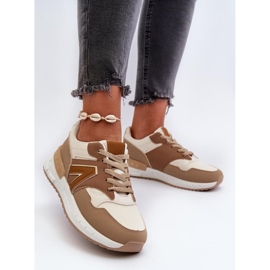 Buty sportowe na platformie Brown brązowe 1