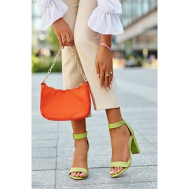 Sandałki damskie na obcasie Green Neon zielone 1