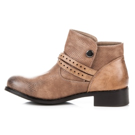 Botki niskie ze wzorem brązowe 1