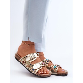 Sandał Klapki Model S.Barski MY121 Gold - Step in style żółte 1