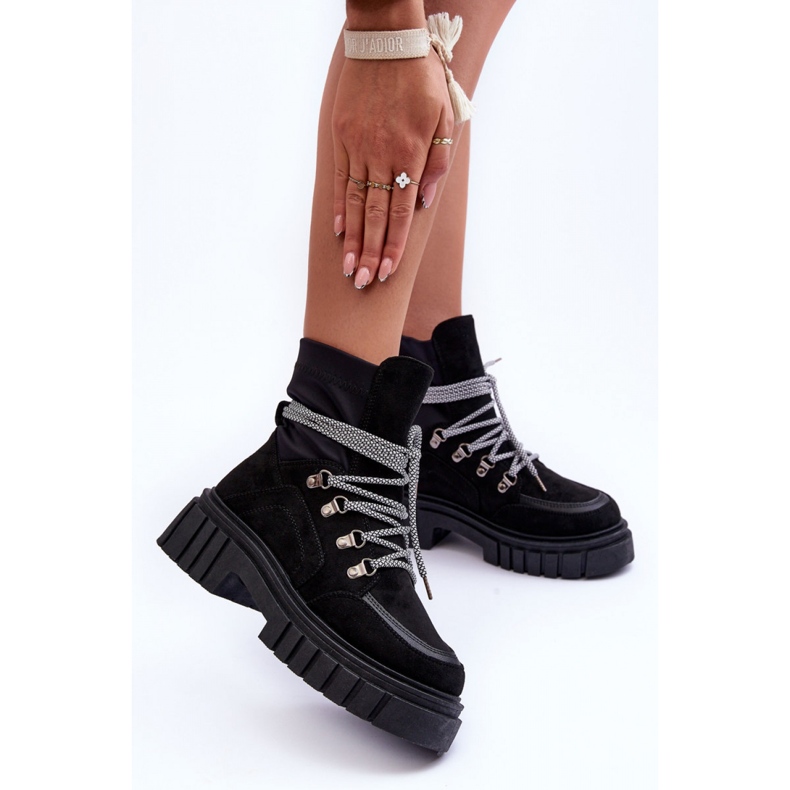 Botki Model Acorn 88-65 Black Zamsz - Step in style czarne 1