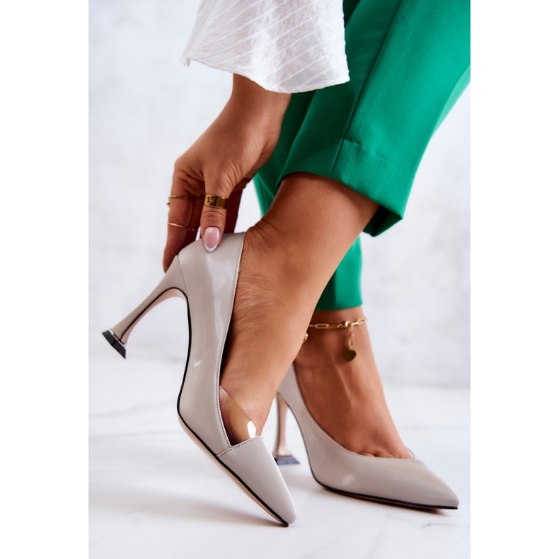 Szpilki Model Tamira F6102 Light Grey - Step in style szare 1