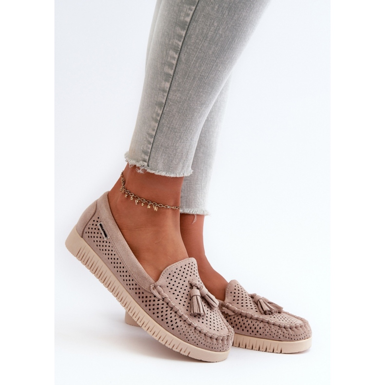 Mokasyny Model Tinami HH503-8 Beige - Step in style beżowy 1