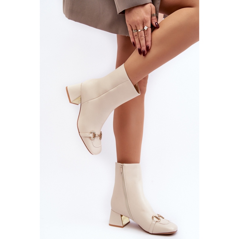 Botki Model Adinah 1063 Light Beige - Step in style beżowy 2