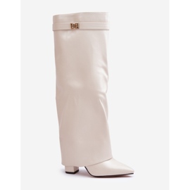 Kozaki Model Avamora CLS-296 Light Beige - Step in style beżowy 2