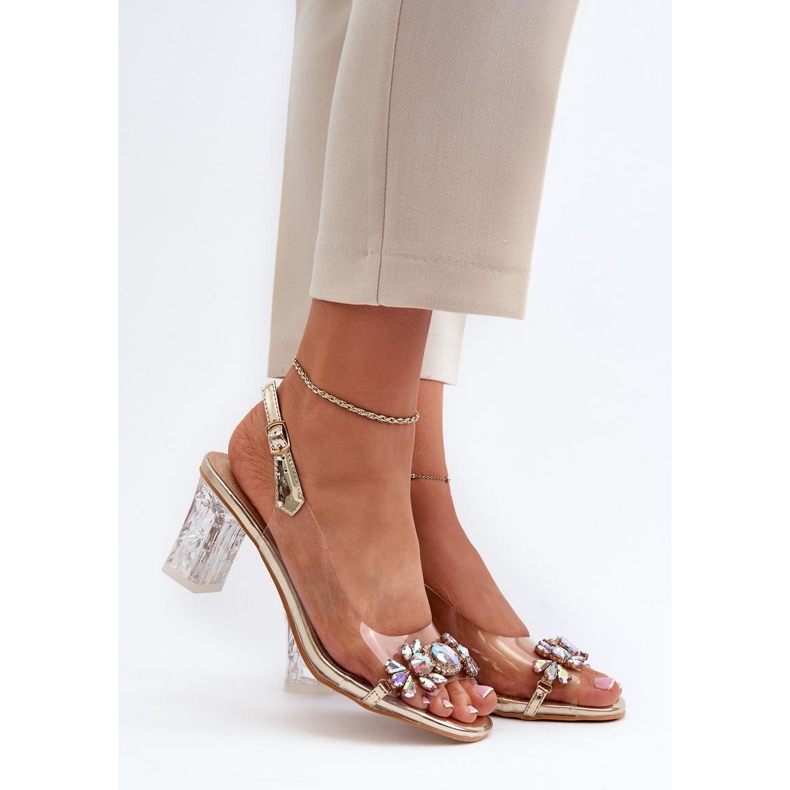 Sandały Model Da MR38-444 Gold - Step in style żółte 1