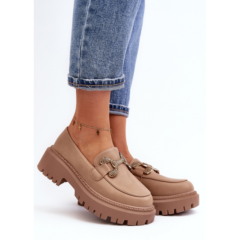 Mokasyny Model Gargi H8-309 Dark Beige - Step in style beżowy 1