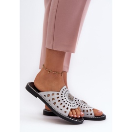 Sandał Klapki Model Ebirena RMR2266-4 Silver - Step in style szare 1