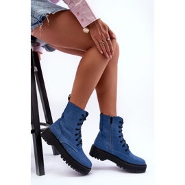 Botki Workery Model Teflorna CLS-270 Blue - Step in style niebieskie 1