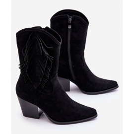 Kowbojki Model Elyse HY51-88 Black Zamsz - Step in style czarne 2