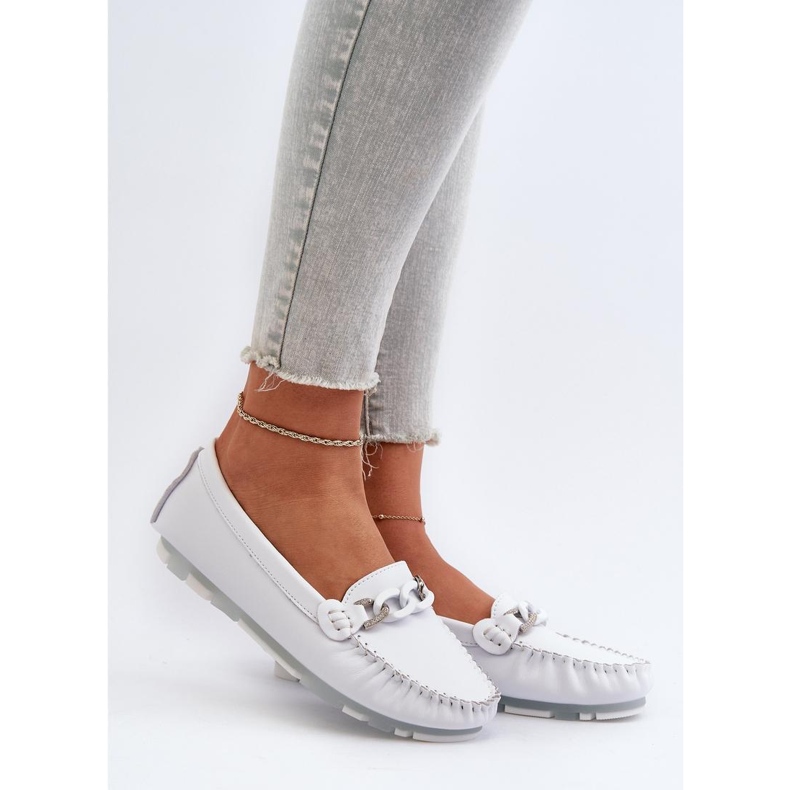 Mokasyny Model S.Barski LR339 White - Step in style białe 1