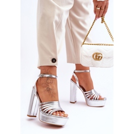 Sandały Model Maya B-307 Silver - Step in style szare 2
