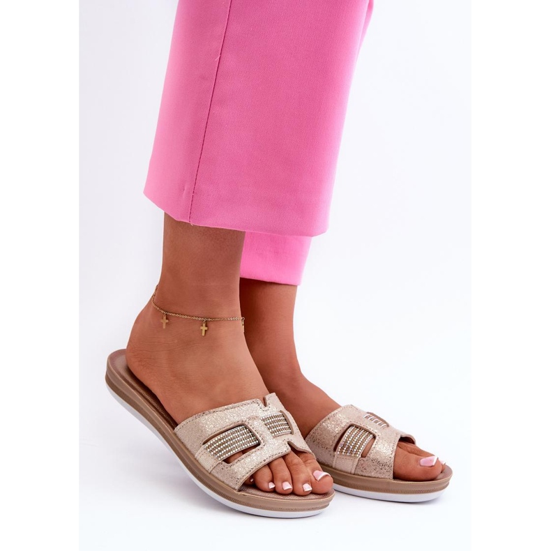 Sandał Klapki Model Inblu BA000050 Gold - Step in style żółte 1