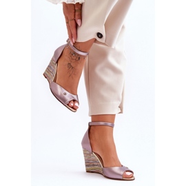 Sandały Model Laura Messi 2603/783 Silver - Step in style szare 1