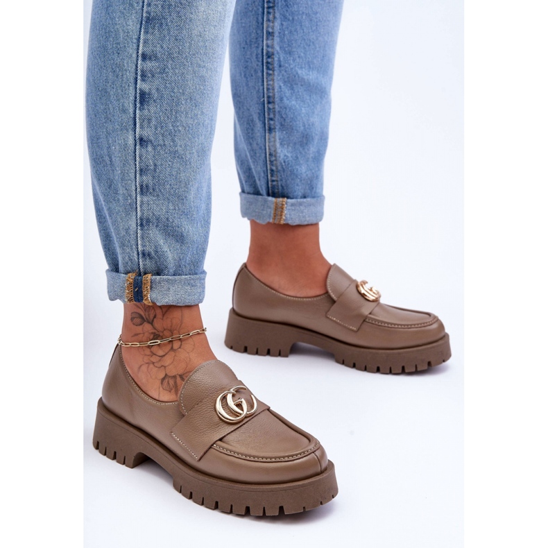 Półbuty Model Rosefalls 20153 Dark Beige Skóra - Step in style beżowy 1