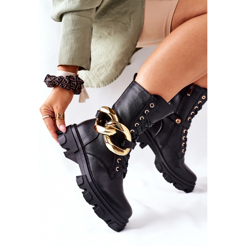 Botki trapery Jensen Model L13107-8 Blk Black - Step in style czarne 2