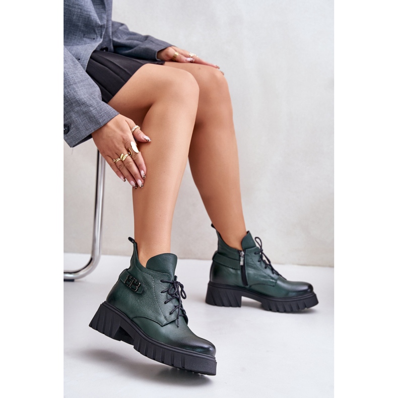 Botki Model Zazoo 60483 Dark Green - Step in style zielone 1