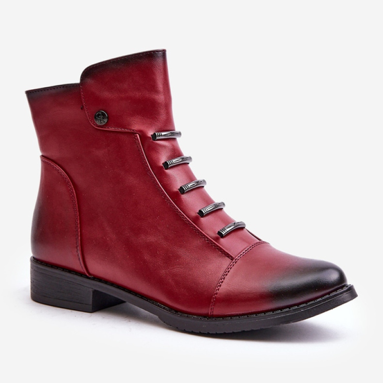 Botki Model Labise ASA62-16 Bordo - Step in style czerwone 2